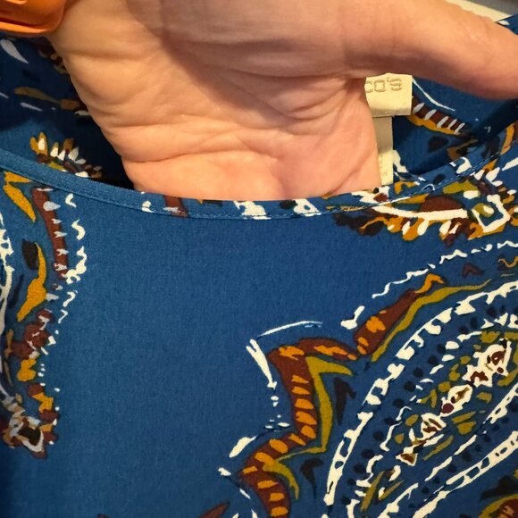 CHICO'S PRETTY PRINT TOP w/FLUTED SLEEVES  MEDIUM    #C - Picture 4 of 8